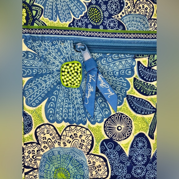 Vera Bradley Blue Doodle Daisy Floral Laptop Tablet Quilted Bag Case - Picture 3 of 13